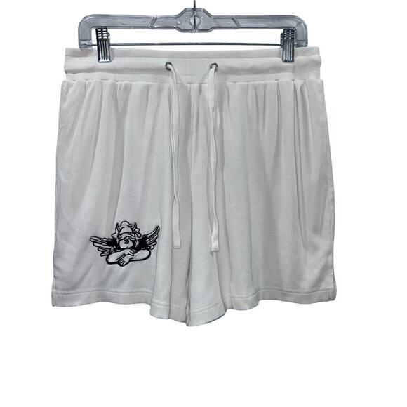 Boys Lie Rebel Drawstring White Shorts – Size Medium Loungewear Comfy Edgy Short - Picture 5 of 15